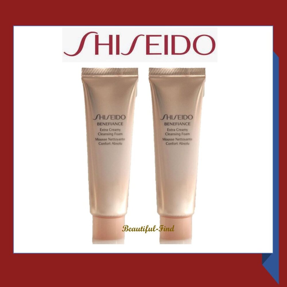 2X Shiseido Benefiance Extra Creamy Cleansing Foam  Size 1.0oz/30ml Total 60ml